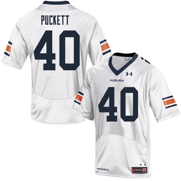 Men #40 Jacoby Puckett Auburn Tigers College Football Jerseys Sale-White - Click Image to Close